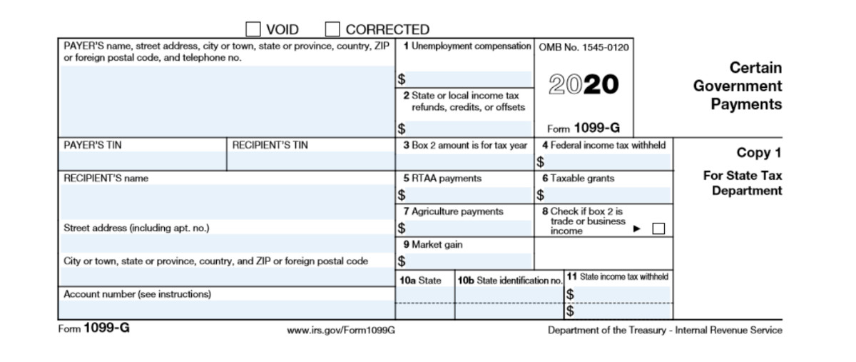 1099 G IRS Tax Form