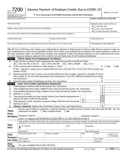 IRS 7200 Tax Form