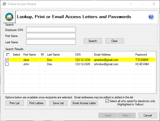 Learn how to send out eW-2/e1099 emails.