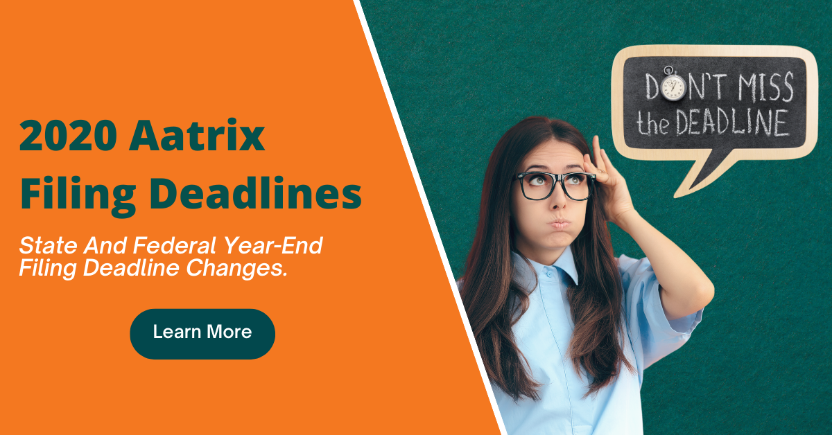 W-2/1099/ACA Year-End eFile Deadlines for 2020