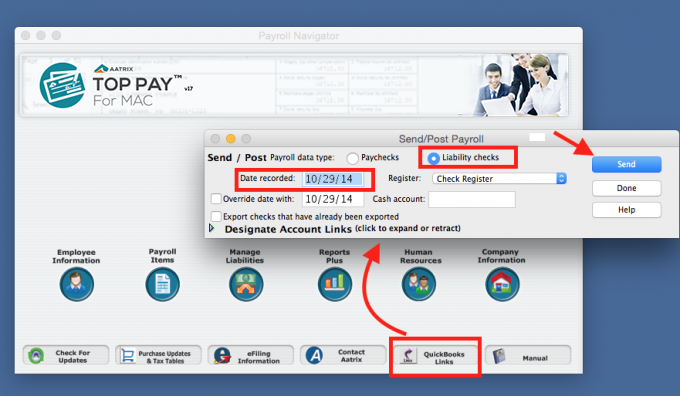 Learn how to link and post liability payments to Quickbooks.
