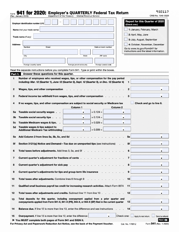 Revised IRS Form 941