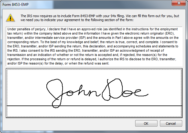 About 94X Series Signatures - Form 8453-EMP